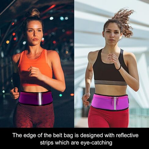 Running Belt, Running Belt for Phone, Flip Belt Large Capacity Running Belt with Adjustable Strap, Fanny Packs for Women Men Cross Body, with Zipper, for Running and Outdoor Activities(Purple) in Saudi Arabia