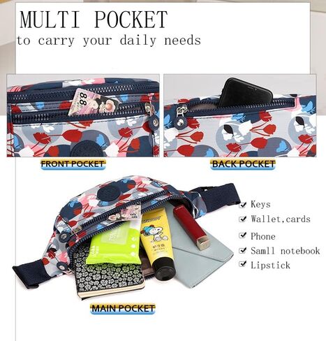 Fanny Pack Crossbody Bags For Women Men Small Everywhere Belt Bag With 3 Zipper Pockets Waist Bag For Running Travel Workout Adjustable Strap in Saudi Arabia