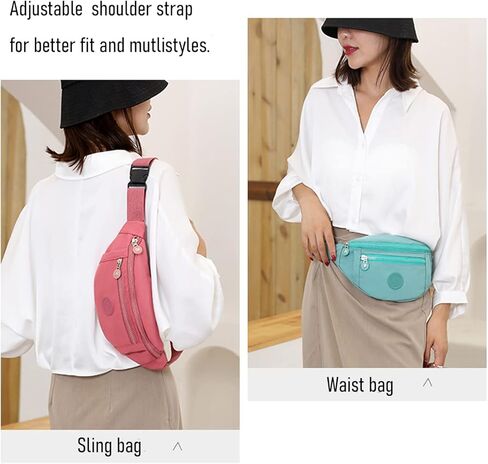Fanny Pack Crossbody Bags For Women Men Small Everywhere Belt Bag With 3 Zipper Pockets Waist Bag For Running Travel Workout Adjustable Strap in Saudi Arabia