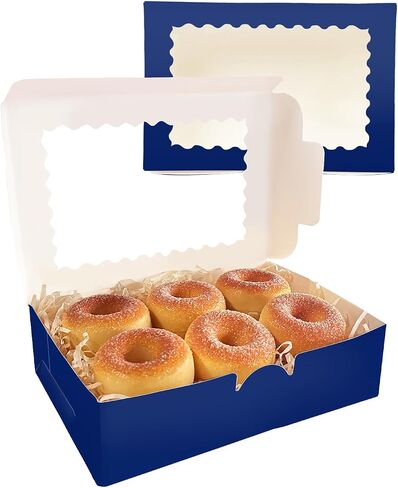 qiqee 50Pcs Pink Cookie Box with Window 9x6x2.5 inch Pastry Macaron Bakery Box For Packaging in Saudi Arabia