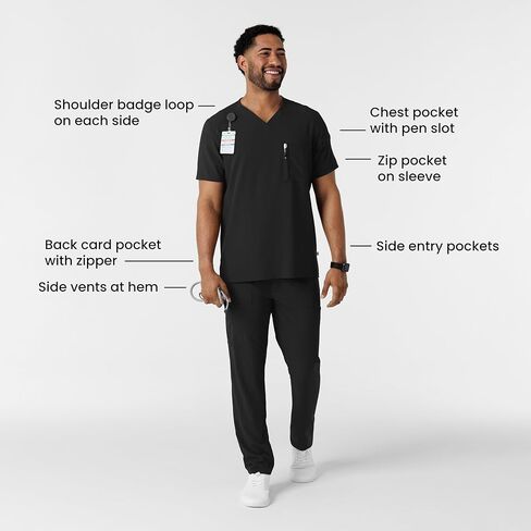 Wink Men's V-Neck 5 Pocket Scrub Top in Saudi Arabia