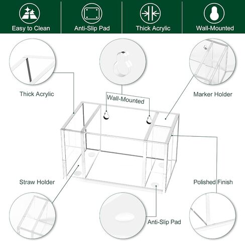 Cup Holder with Marker Slot, Party Cup Dispenser Acrylic Cup Organizer Mark Your Cup and Drink Up Caddy Modern Bar Counter Decor, Clear in Kuwait