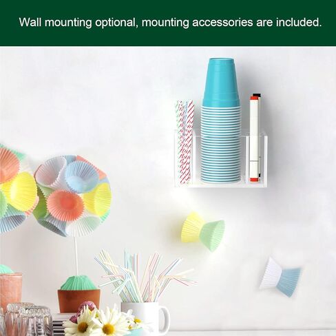 Cup Holder with Marker Slot, Party Cup Dispenser Acrylic Cup Organizer Mark Your Cup and Drink Up Caddy Modern Bar Counter Decor, Clear in Kuwait
