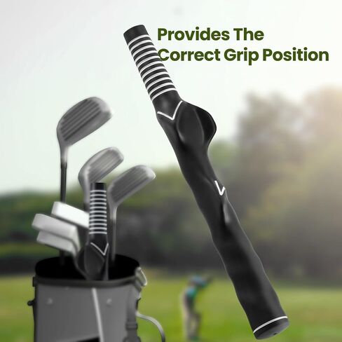Golf Grip Trainer, Right-Hand Golf Training Club Grip, Golf Swing Training Aid for Men/Women, Black in Saudi Arabia