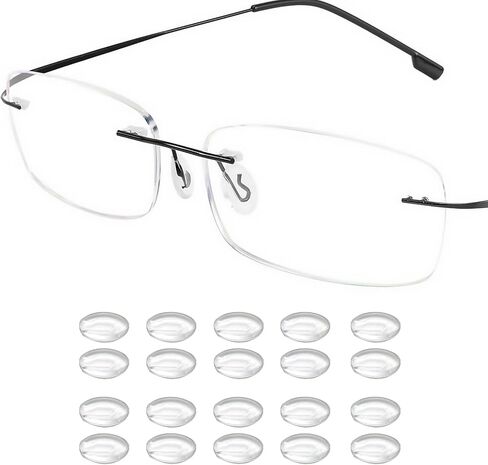 10 Pairs Push in Eyeglass Nose Pads for Glasses, Eye Glass Nose Pads, Nose Pieces for Eyeglasses, Anti-Slip Push-in Soft Silicone Nose Pieces Pad for Rimless/Frameless Eyewear Frame, Sunglasses in Saudi Arabia