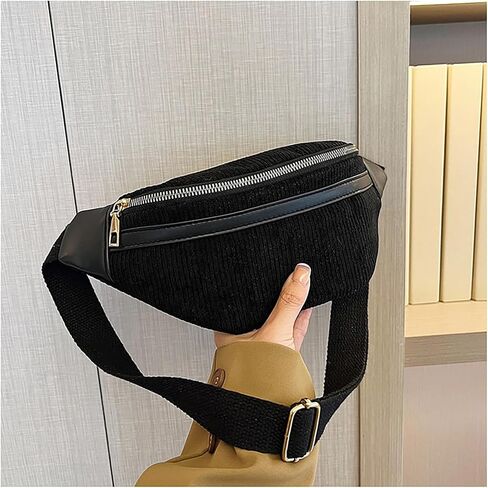 Women's Mini Fanny Pack Waist Bag Shoulder Crossbody Chest Bags Handbags Stylish Corduroy Bumbag for Party Travel in Saudi Arabia