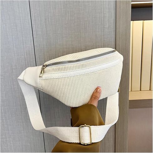 Women's Mini Fanny Pack Waist Bag Shoulder Crossbody Chest Bags Handbags Stylish Corduroy Bumbag for Party Travel in Saudi Arabia