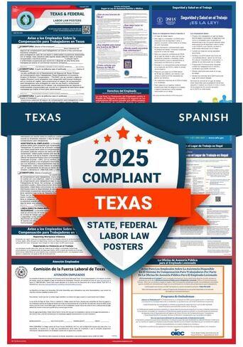 Labor Law Posters 2024 - Texas Labor Law Poster State, Federal, OSHA Compliant, Accurate & Up to Date, Includes June Updates, Laminated Labor Law Poster 2024 Texas, 24"w x 36"h (Bundle) in Saudi Arabia