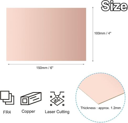 PATIKIL 2.8x4 بوصة من جانب واحد مغطى بالنحاس PCB، 12 قطعة بسمك 1.5 مم FR4 مطلي بالنحاس لوحة نموذج الدائرة العالمية للحفر DIY PCB Kit in Saudi Arabia