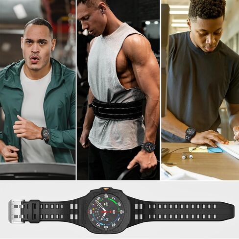 سوار ساعة T-ENGINE متوافق مع ساعة Samsung Galaxy Watch 7 Ultra مقاس 47 ملم مع حافظة، سوار Galaxy Watch Ultra المتين مع حافظة واقية (أخضر جيشي) in Kuwait