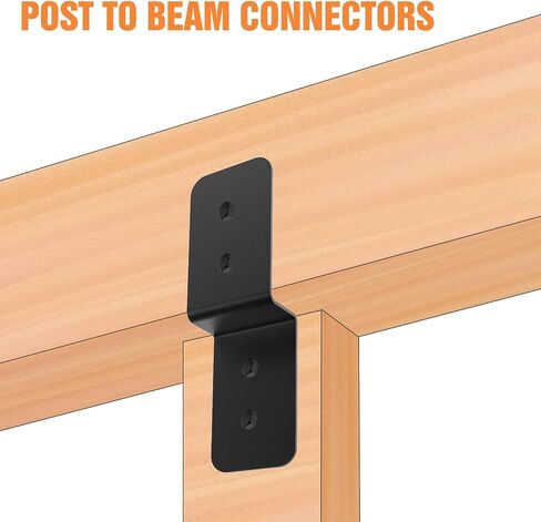 4 Piece Heavy Duty Steel Z Bracket 6" Post and Beam Support, Double Angle Channel Angle Support for Wood Shelf Fixing Timber Connector Pergola Bracket, 3" Width, 1/8" Thickness (6 inches) in Saudi Arabia