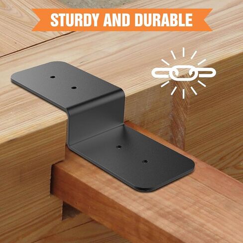 4 Piece Heavy Duty Steel Z Bracket 6" Post and Beam Support, Double Angle Channel Angle Support for Wood Shelf Fixing Timber Connector Pergola Bracket, 3" Width, 1/8" Thickness (6 inches) in Saudi Arabia