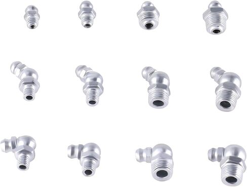 Grease Fittings Kit 400Pcs Metric Grease Fitting Assortment Hydraulic Grease Zerk Fittings Standard with 1/4-28 1/8-27 M6 M10, Straight, 90 Degree, 45 Degree Angled Grease Zerks in Saudi Arabia