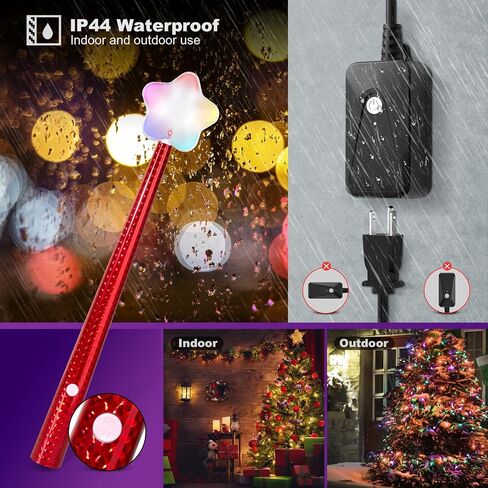 Magic Christmas Light Wand,Wireless Remote Control Outlet for Christmas Tree Lights and Home Decoration Lights,Remote Magic Switch Kit with Music Surpised for Kids,Red in Saudi Arabia