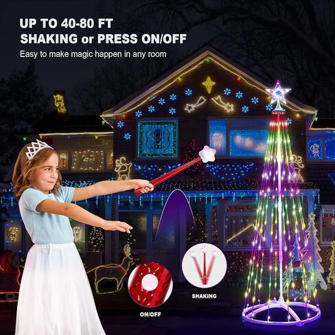 Magic Christmas Light Wand,Wireless Remote Control Outlet for Christmas Tree Lights and Home Decoration Lights,Remote Magic Switch Kit with Music Surpised for Kids,Red in Saudi Arabia