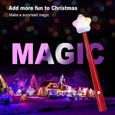 Magic Christmas Light Wand,Wireless Remote Control Outlet for Christmas Tree Lights and Home Decoration Lights,Remote Magic Switch Kit with Music Surpised for Kids,Red in Saudi Arabia