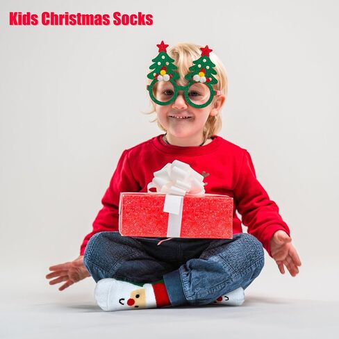 SPTRAMLE Kids Christmas Socks, Newborn Toddler Kids Crew Socks for Girls Boys(0-9 Years), 6 Pairs Baby Xmas Holiday Socks in Kuwait