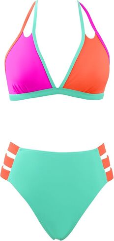 popvil High Waisted Bikini Sets for Women Two Piece Swimsuit Halter Top Bathing Suit in Saudi Arabia