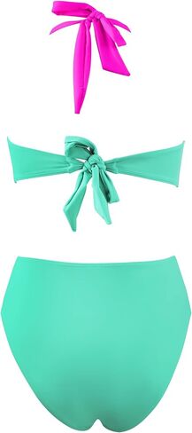 popvil High Waisted Bikini Sets for Women Two Piece Swimsuit Halter Top Bathing Suit in Saudi Arabia