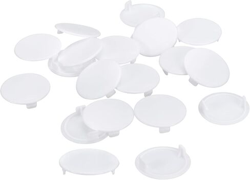 uxcell 50Pcs Hinge Hole Covers, 35mm(1 3/8") Dia Plastic Concealed Hole Cover Round Flush Type Caps for Furniture Cabinet Cupboard, Black in Saudi Arabia