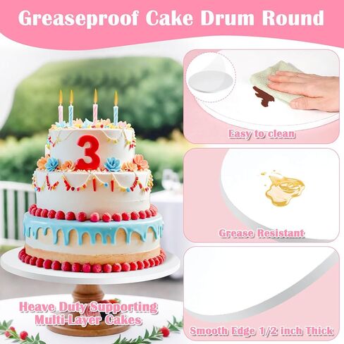 12 inch Cake Drum, 14 PCS 1/2" Thick Cake Boards 12 inch Round, White Cake Drums 12 inch, Sturdy 12 inch Cake Boards, Cake Decorating Supplies Card Board for Multi-Layer Cakes in Saudi Arabia
