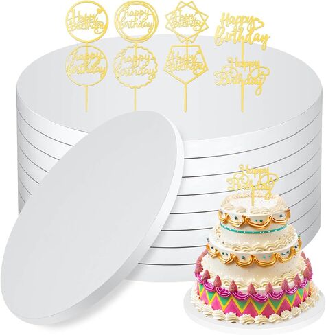 12 inch Cake Drum, 14 PCS 1/2" Thick Cake Boards 12 inch Round, White Cake Drums 12 inch, Sturdy 12 inch Cake Boards, Cake Decorating Supplies Card Board for Multi-Layer Cakes in Saudi Arabia