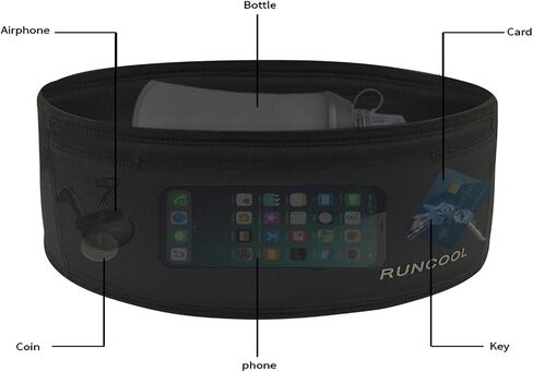Sports Running Belt Waist Pouch Belt Bag All Phone Compatible Anti-slip Zipperless Design Elastic Storage Bag for Runners, Fitness, Exercise and Gym Workouts (Small) in Saudi Arabia