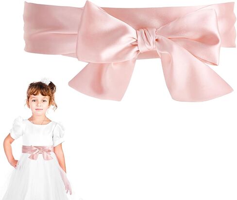 حزام وشاح أسود من Aster للفتيات، وشاح كلاسيكي بسيط للفتيات على شكل زهرة، أحزمة خصر طويلة لحفلات الزفاف، بعرض 1.96 بوصة in Kuwait