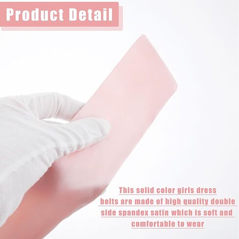 حزام وشاح أسود من Aster للفتيات، وشاح كلاسيكي بسيط للفتيات على شكل زهرة، أحزمة خصر طويلة لحفلات الزفاف، بعرض 1.96 بوصة in Kuwait