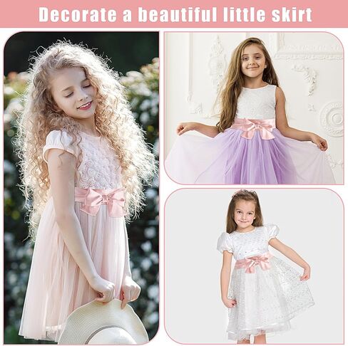 حزام وشاح أسود من Aster للفتيات، وشاح كلاسيكي بسيط للفتيات على شكل زهرة، أحزمة خصر طويلة لحفلات الزفاف، بعرض 1.96 بوصة in Kuwait