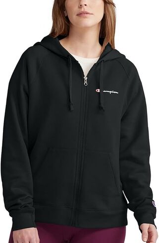 Champion Women's Poweblend Full Zip Hoodie, Left Chest Script in Saudi Arabia