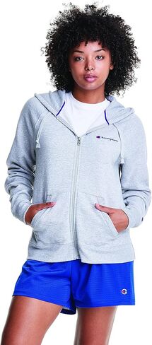 Champion Women's Poweblend Full Zip Hoodie, Left Chest Script in Saudi Arabia