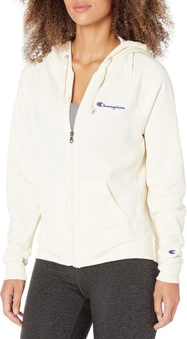 Champion Women's Poweblend Full Zip Hoodie, Left Chest Script in Saudi Arabia
