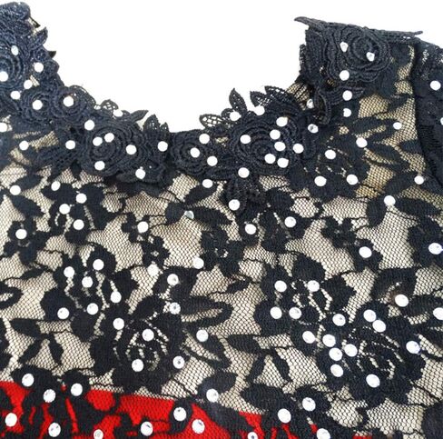 Figure Skating Dress Plus for Women Black Lace Lady Design Leotards Competition Skating Dress in Kuwait