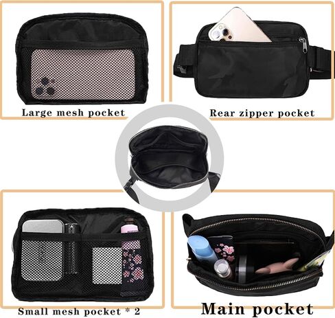 Fanny Packs for Women Men, Fashionable Crossbody Fanny Packs for Women, with Adjustable Strap Lightweight Waterproof Belt Bag for Running Cycling Traveling Hiking (Black) in Saudi Arabia