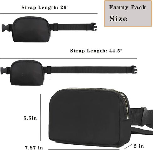 Fanny Packs for Women Men, Fashionable Crossbody Fanny Packs for Women, with Adjustable Strap Lightweight Waterproof Belt Bag for Running Cycling Traveling Hiking (Black) in Saudi Arabia