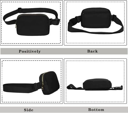 Fanny Packs for Women Men, Fashionable Crossbody Fanny Packs for Women, with Adjustable Strap Lightweight Waterproof Belt Bag for Running Cycling Traveling Hiking (Black) in Saudi Arabia
