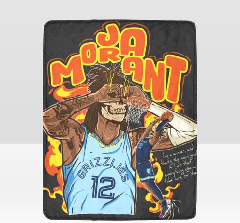 بطانية Ja خفيفة الوزن وناعمة من الفلانيل Morant Graffiti لكرة السلة وغرفة المعيشة وغرفة النوم ومروحة رياضية (A، 40x50 بوصة) in Saudi Arabia