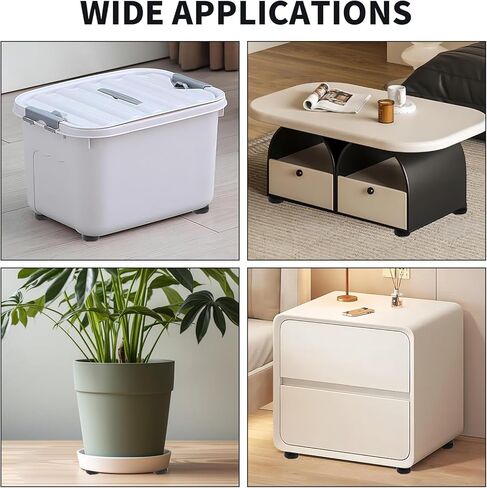 HOWDIA Self Adhesive Mini Caster Wheels, 4 Pack Braked Small Universal Wheels for Furniture Bucket 28 LBS Load Capacity Per Wheel, Low Profile Roller Casters for Small Appliance Storage Bins(Black) in Kuwait