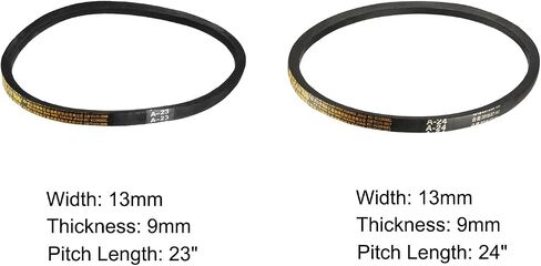 uxcell A-23 A-24 Drive V-Belt 23" 24" Pitch Length Industrial Power Rubber Transmission Belt 2pcs in Saudi Arabia