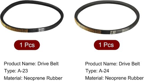 uxcell A-23 A-24 Drive V-Belt 23" 24" Pitch Length Industrial Power Rubber Transmission Belt 2pcs in Saudi Arabia