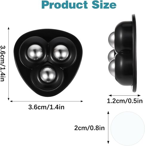 12 Pcs Mini Caster Wheels for Small Kitchen Appliances, Mini Self Adhesive Caster Wheels 360° Swivel Universal for Easy Moving Kitchen Counter Appliance Storage Box Small Furniture Trash Can in Saudi Arabia