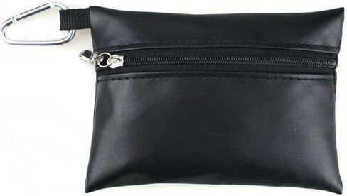 JJLFresheners Black Mini Golf Tee Pouch Bag, Golf Ball Tee Storage Bag Leather Golf Tees Pocket with Zipper, Golf Supplies Accessories Golf Club Bag Accessories in Saudi Arabia