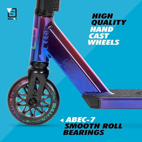 Sullivan Antic V2 Pro Scooter Aurora - سكوتر حيلة للأطفال مع سطح ألومنيوم متين 6061، وعجلات عالية الارتداد 110 مم، ولمسة نهائية ملونة أنيقة - مثالية لحدائق التزلج والجري المدرسية! in Saudi Arabia