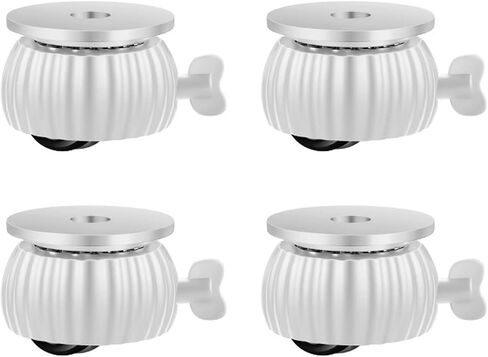 Swivel Caster Wheels with Brake, Heavy Duty POM Material, Silent Rolling, Furniture Movers for Easy Mobility (White) in Saudi Arabia