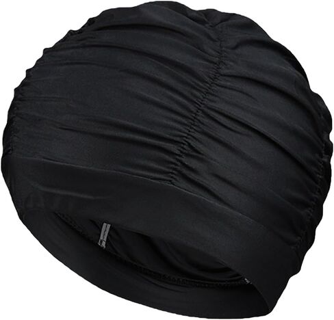 IECCP Swim Cap for Women Adult Waterproof Comfortable Fit Pleated Swimming Caps for Long Hair in Summer for Ladies in Saudi Arabia
