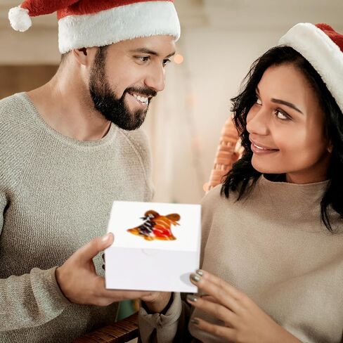 Moretoes 30pcs 4x4x2.5in Christmas Cookie Boxes, White Bakery Boxes with Window Small Xmas Treat Boxes for Holiday Party Favor Pastries, Cupcakes, Donuts Gift Wrapping in Saudi Arabia