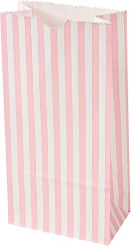 Restaurantware Bag Tek 2 LB Disposable Lunch Bags 100 Sturdy Take Out Bags - Flat Bottom Great For Restaurants Cafes And Bakeries Pink And White Paper Popcorn Bags Versatile For Grocery in Saudi Arabia