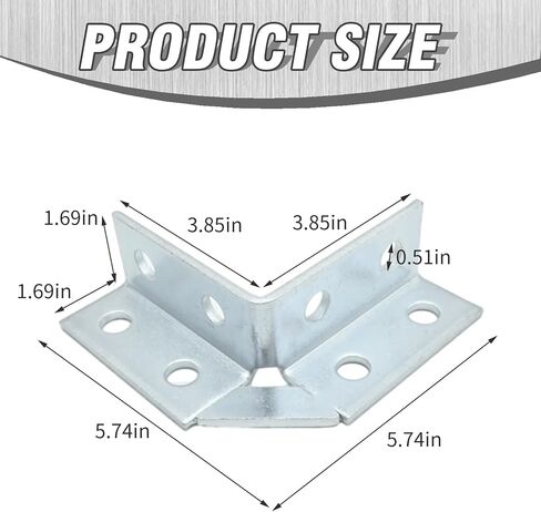 2 Pack Heavy Duty Square Mounting Struct Channel Brackets, L Shape 90 Degree Connector C Channel Fitting for 1/2" Bolt in 1-5/8" Strut Channel in Saudi Arabia