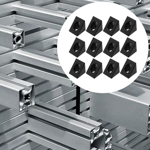UOIENRT 12Pcs 2-Way Corner Angle Bracket Connector with Screws and Nuts for 2020 Aluminum Extrusion Connector for T-Slot V-Slot Accessories 3D Printer Accessories (Silver) in Saudi Arabia
